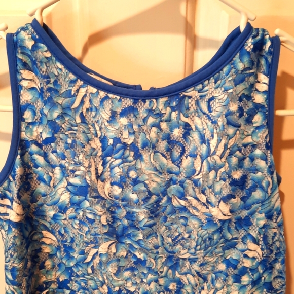 Special Occasion by Marmellata Blue/White Sleeveless Polyester Dress size 10 - Picture 3 of 11